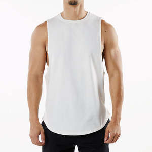 Camiseta sin mangas de algodón para hombre, con tirantes estrechos, para gimnasio, entrenamiento, correr, deporte, informal, para exteriores - Product Image 5