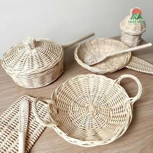 Juego de Cocina de Mimbre Tejido a Mano - Juguete Natural para la Creatividad de los Niños, Juego de Roles y Decoración de Casa de Muñecas, Edades 2-7 - Product Image 4
