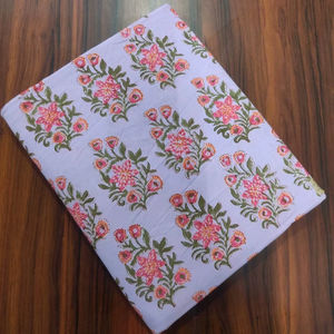 Nouvel Arrivage Boh Creation Tissu en Coton 90 GSM Tissé à Poids Moyen, Imprimé Floral au Bloc Manuel Sanganeri, Art Ethnique, Écologique et à Séchage Rapide - Product Image 2