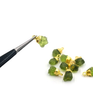 Handmade Raw Peridot Pendant Tiny 8-10mm Natural Gemstone Birthstone Jewelry Peridot Raw Jewellery - Product Image 1
