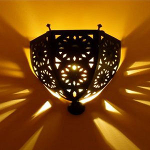 Lampe murale en métal géométrique élégante, style bohème, décoration intérieure faite à la main, éclairage pour salon - Product Image 4
