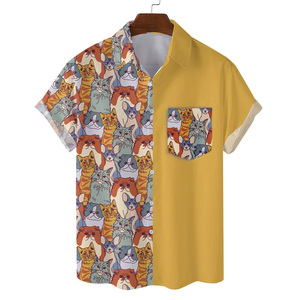 Service OEM Chemises Hawaïennes Décontractées pour Hommes 100% Polyester Manches Courtes Col Rabattu Couleur Unie Respirantes Coupe Classique Écologiques Séchage Rapide - Product Image 2