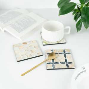 Juego de Posavasos de Nácar de Primera Calidad con Alfombrillas y Protectores Resistentes al Calor, Diseño Clásico Ecológico al Mejor Precio - Product Image 4