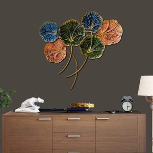Luxury Lotus Leaf Metal <b>Wall</b> Art Sculpture Decorative <b>Wall</b> Mount Hanging Centerpiece for Living Room Bedroom Home Office Decor - Product Image 3