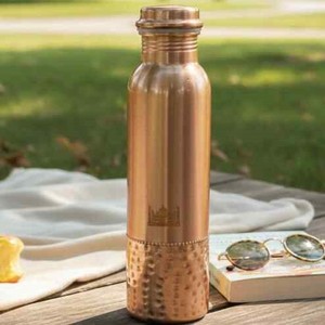 Leakproof <b>Copper</b> <b>Bottle</b> for Water 1L Ayurvedic Health Benefits Reusable Eco Friendly Drinking <b>Bottle</b> Premium Finish - Product Image 4