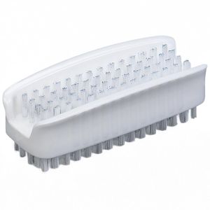 Spazzola per unghie a doppia faccia da 3,5 pollici in plastica bianca con setole in polipropilene per la pulizia di cucina, casa e ristorante - Product Image 4