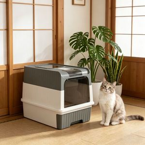 Eco-Friendly 18.9 Inch Rectangle <b>Cat</b> Litter <b>Box</b> Durable and Practical - Product Image 1