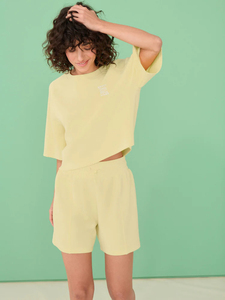 Conjunto de camiseta y pantalones cortos de algodón para mujer, servicio OEM, ropa de verano, conjunto de camiseta y pantalones cortos para mujer. - Product Image 2