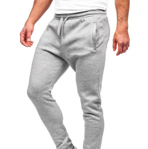 Men's Gray Woolen Straight Vintage Sweatpants Elastic Waist Drawstring Casual <b>Joggers</b> Side Pockets Midweight Cotton Autumn Wear - Product Image 2