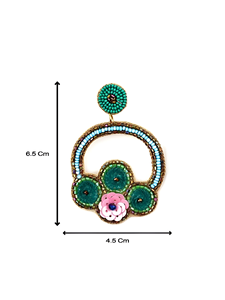 Pendientes Colgantes Florales con Bordado de Cuentas, Joyería Artesanal de Cuentas de Semillas, Accesorios Clásicos Coloridos de Moda para Fiesta, Venta al por Mayor - Product Image 3