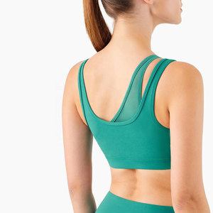 Soutien-gorge de sport réglable à dos croisé et rembourré, maintien élevé, bonnets moulés non amovibles et tissu anti-transpiration - Product Image 4