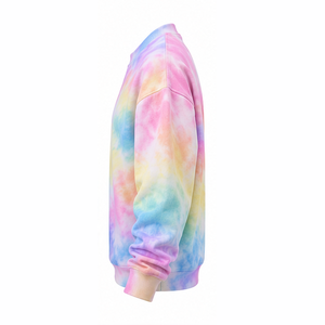 Sudadera Vintage con Efecto Tie-Dye, Estilo Urbano, de Algodón y Felpa, Cuello Redondo, Marca Privada de Fábrica, Ropa Cómoda y Casual - Product Image 2