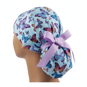 Gorro de Enfermera de Algodón Puro con Estampado de Flores de Cerezo, Banda Elástica, Antipolvo, para Quimioterapia, Venta al Por Mayor, Accesorio Hospitalario - Product Image 5