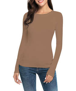 เสื้อยืดแขนยาวผู้หญิง คุณภาพสูง คอกลม แขนยาว ขายดี ราคาถูก สำหรับสุภาพสตรี - Product Image 2