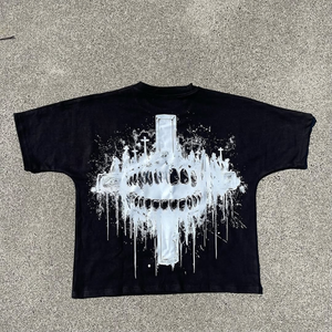 T-shirt pour homme personnalisé, coupe ample et oversize, 100% coton, style streetwear hip-hop avec impression DTG du logo sur tissu épais - Product Image 5