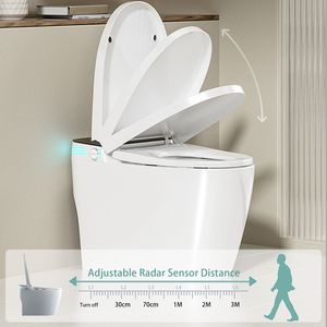 WC intelligente bianco ST-GP-01 1,28gpf Bidet senza serbatoio AUTO aperto e vicino AUTO doppio scarico acqua calda essiccatore Bidet riscaldato sedile portatile - Product Image 3