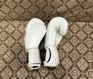 Gants de boxe Muay Thai blancs de qualité supérieure, en cuir de vache véritable, équipement de combat, design et logo personnalisés, légers - Product Image 5