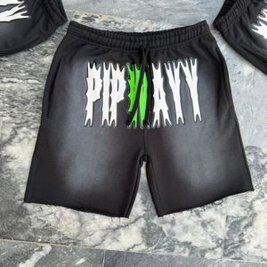 Pantalones cortos de hombre de lana peinada 100% algodón, color liso, con lavado efecto descolorido por el sol y lavado ácido, estilo vintage urbano, con dobladillo sin rematar - Product Image 4