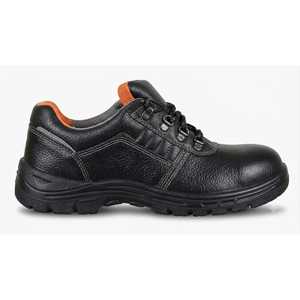 Chaussures de sécurité noires pour hommes à embout d'acier, anti-écrasement, anti-perforation, respirantes, en cuir, basses, toutes saisons, pour la construction et l'usine - Product Image 2