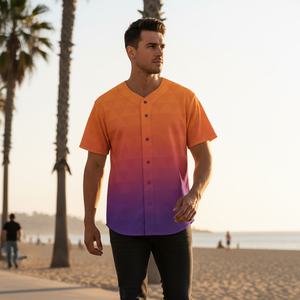 Maillot de baseball personnalisé, uniformes d'équipe en sublimation intégrale, vente en gros, tissu en maille respirant, vêtements de sport pour hommes, chemise boutonnée - Product Image 6