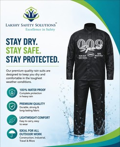 Combinaison de pluie JAMBO 009 noire, imperméable, semi-nylon, pour usage personnel, provenant de l'Uttar Pradesh - Product Image 1