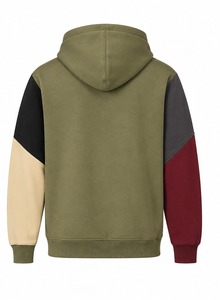 Chaqueta de Forro Polar con Capucha para Hombre, Diseño de Bloques de Color y Parches - Product Image 4