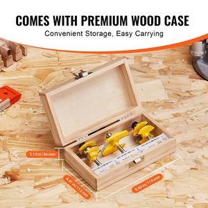 Set di 3 frese professionali per la lavorazione del legno con punta in carburo e gambo da 1/4 di pollice, con custodia per il trasporto - Product Image 5
