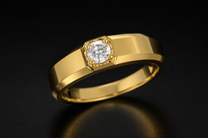 แหวนแต่งงานเพชรเม็ดเดี่ยวเพาะเลี้ยงในห้องปฏิบัติการทองคำ 14K แบบสั่งทำพิเศษสำหรับผู้ชาย |   ผู้ผลิตเครื่องประดับหรูหราที่ได้รับการรับรองจาก IGI แบบ OEM/ODM - Product Image 3