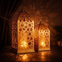 Lanterne marocaine pour le Ramadan 2026, artisanat métallique, lampes LED creuses pour le Ramadan, décorations Eid Mubarak, cadeau, décoration de la maison