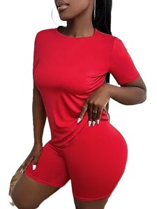 ชุดเซ็ตเสื้อสเวตเชิ้ตและกางเกงขาสั้นลูกไม้ 2 ชิ้นสำหรับผู้หญิง พิมพ์โลโก้ได้ คอตั้ง ผ้าฝ้าย 100% ระบายอากาศได้ดี เป็นมิตรกับสิ่งแวดล้อม เหมาะสำหรับฤดูร้อน - Product Image 3