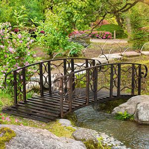Ponte da Giardino ad Arco in Metallo da 6 Piedi, Capacità 660 Libbre Sponde di Sicurezza con Motivi a Vite e Facile Montaggio - Product Image 2