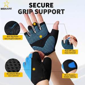 Guantes de Levantamiento de Pesas con Soporte para Muñecas, Agarre Antideslizante, Guantes Transpirables para Gimnasio, Entrenamiento, Dominadas, Ciclismo, Ejercicios en Casa - Product Image 2