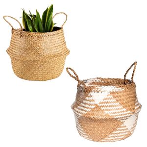 Panier décoratif artisanal de la marque PHU HAO, en jonc de mer naturel, pour le linge, les couvertures, les jouets et le rangement domestique - Product Image 1