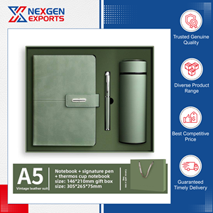 Standard Quality Eco-friendly Fashionable Modern Style Hardcover PU Leather Customizable <b>Notebook</b> Gift <b>Set</b> Thermos Cup - Product Image 3