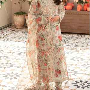 High Quality Export Women's Salwar Kameez <b>Indian</b> & Pakistani Summer Dress Hand Drawn Design Lawn <b>Fabric</b> for Formal Occasions - Product Image 5