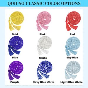 Light Blue Twisted Polyester Drawcord with <b>Tassels</b> for Garment Use Round 3 Strand Cords Simple Style With Cheap Price & OEM - Product Image 2