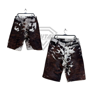 Pantalones Cortos de Cuero con Estampado de Vaca y Pelo de Pony Personalizados para Hombre y Mujer, Pantalones Cortos de Piel de Vaca Premium, Ropa Urbana Estilo Western, Fabricante de Ropa - Product Image 6
