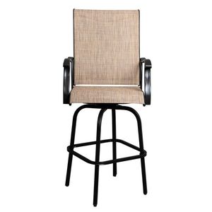 2 sedie da bar girevoli in ferro battuto nero, sgabelli da bar girevoli da patio senza tavolo - Product Image 6
