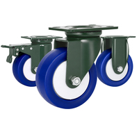 Roue industrielle robuste à frein pivotant et fixe, en TPR bleu, 75, 100, 125 mm, charge 160-200 kg, prix de gros