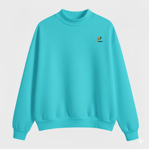 OEM Custom Print <b>Jumper</b> Sweatshirt Heavyweight Blank Boxy <b>Fit</b> Cotton Long Sleeve Oversized Mock O Neck Sweatshirt for Men - Product Image 4