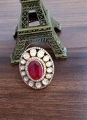 Vintage <b>Cocktail</b> <b>Ring</b> Green Doublet Center Prong Setting Silver Floral Classic Unisex Jewelry Gift July Birthstone <b>Gold</b> Plated - Product Image 5