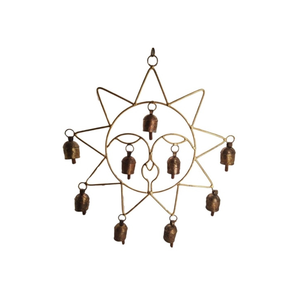 Campana de Viento Decorativa Vintage de Latón con 9 Campanas, Adorno para Colgar en la Pared, Decoración para el Hogar, Adorno para Exteriores - Product Image 1