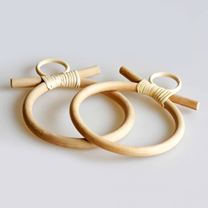 Toallero de ratán para montar en la pared, soporte para toallas de baño, colgador circular ecológico de buena calidad - Product Image 1