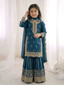 <b>Women</b> Kurti Palazzo Set Designer Ethnic Wear <b>Kurta</b> Palazzo Suit Festive Party Wear Wedding Outfit Modern Traditional Style - Product Image 3