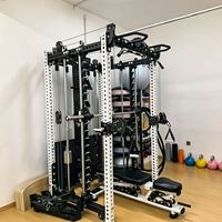 TTFLEX Premium Machine Smith multifonctionnelle 3-en-1 réglable en acier pour l'entraînement des quadriceps et des ischio-jambiers, musculation