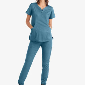 OEM Short Sleeve Summer Clinic Scrub Sets Medical Nursing Uniforms Workwear for Doctors and <b>Nurses</b> Hospital Scrubs Tops Pants - Product Image 1