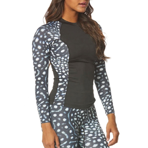 Women's Cycling Backless Rash Guard Floral <b>Print</b> with Front Zip Fight Rash Guard Long Sleeve <b>Surf</b> Mma Rush Guard for Adults - Product Image 4
