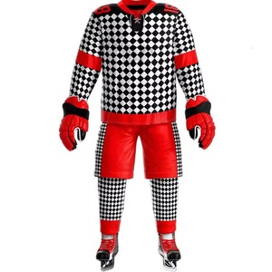 Uniformes de Hockey sobre Hielo Impresos Transpirables de Alta Calidad, Ropa de Equipo Unisex, 100% Poliéster, Secado Rápido, Conjunto Corto, Nombre del Equipo Personalizado - Product Image 2