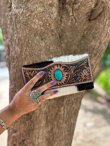 Bolso de mano de cuero de piel con estilo occidental para mujer, monedero con diseño de piel marrón, billetera única de cuero con herramientas de Venta caliente - Product Image 4