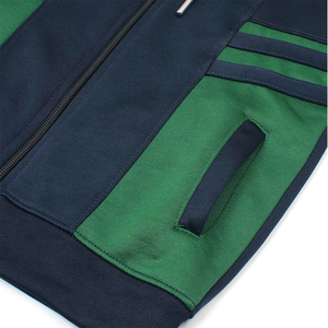 Conjunto Deportivo de Dos Piezas para Niños, Sudadera con Capucha y Cremallera, Color Verde Marino, Estilo Casual Deportivo, Ropa de Otoño - Product Image 3